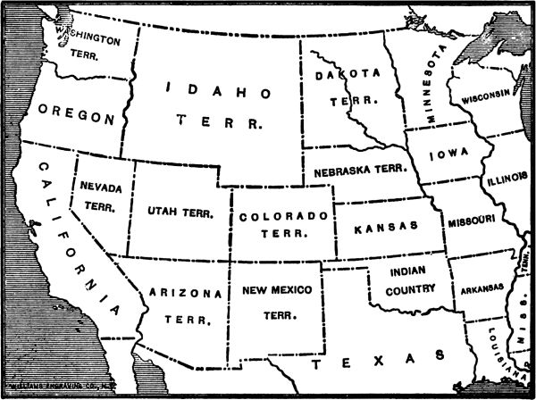 THE WEST IN 1863 The mining booms had completed the territorial divisions of the Southwest. In 1864 Idaho was reduced and Montana created. Wyoming followed in 1868