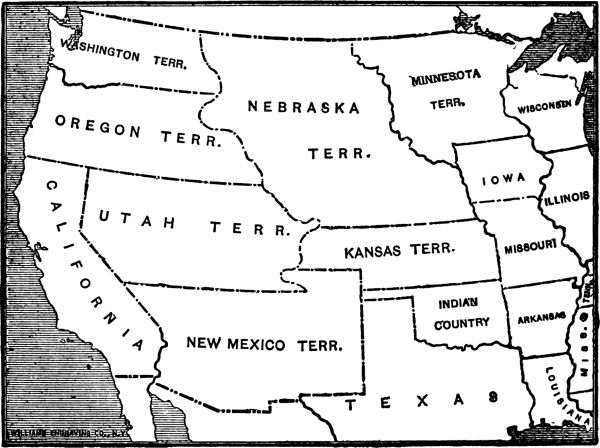 The West In 1854 Great amorphous territories now covered all the plains, and the Rocky Mountains were recognized only as a dividing line.